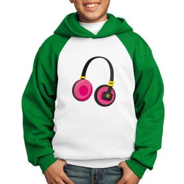 Imagem de Moletom Infantil Headphone Rosa - Foca na Moda, Branco, Verde, 6