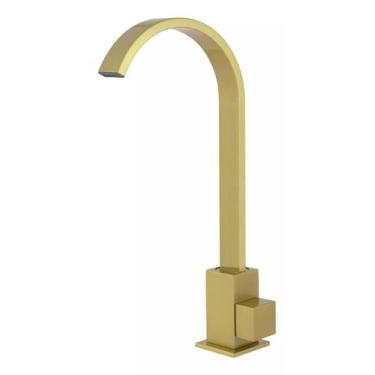 Imagem de Torneira Bancada Cozinha Lavatório Bica Móvel Alta - HC METAIS, Dourad