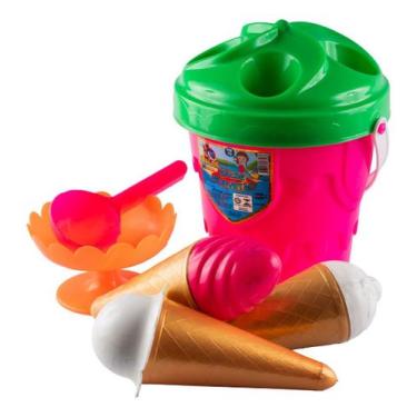 Imagem de Kit Baldinho Brinquedos De Praia Para Criança Balde Sorvetão - Rei do 