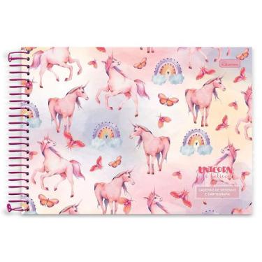 Imagem de Caderno Cartografia Capa Dura UnicOrnio 80 Folhas Foroni - Não Identif