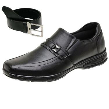 Imagem de Sapato Social Masculino Gravata com Fivela Couro Legítimo + Cinto - Gm