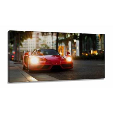 Imagem de Quadros Decorativos Carro Ferrari Verm em Tecido Canvas 130x60 - Wall 