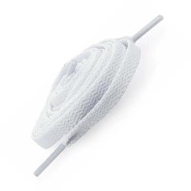 Imagem de Par de Cadarços Chato P/ Tênis Sapato Branco 1,40m Armarinho - Malaysi