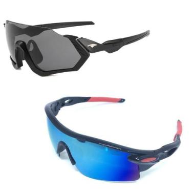 Imagem de Kit 2 Óculos De Sol Esportivo Preto Masculino Feminino Uv400 - PENDULA