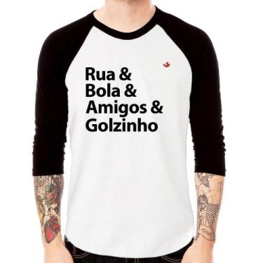 Imagem de Camiseta Raglan Rua & Bola & Amigos & Golzinho Manga 3/4 - Foca na Mod