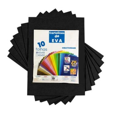 Imagem de Kit 10 Cartolinas de EVA 40X48CM - Variação - Evamais, Preto