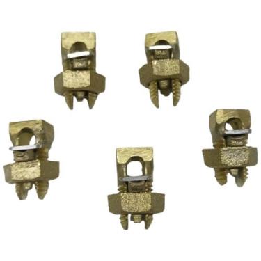 Imagem de Kit 5 Split Bolt de Bronze 16mm Parafuso Fendido para Emenda Cabos Bim