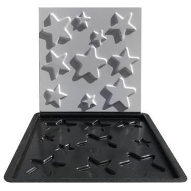 Imagem de Forma Gesso e Cimento ABS Placa 3D - Estrelas 50x50 - Xmoldes Formas 3