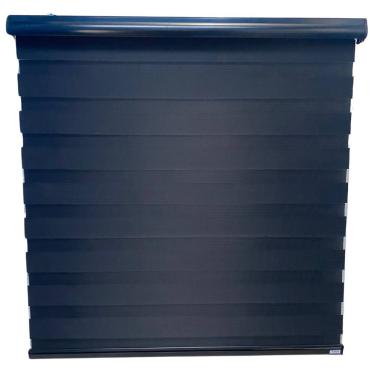 Imagem de Persiana Rolo Zebra Total Preta 120 (L) X 160 (A) cm Cortina e Bandô Preto Double Vision 1,20 x 1,60