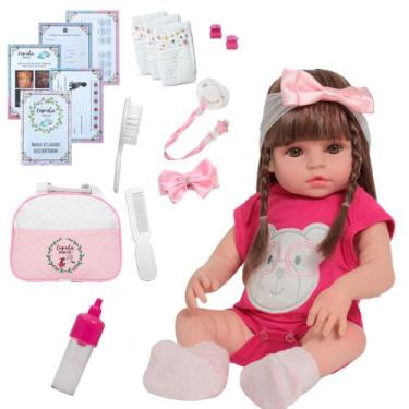 Imagem de Bebê Reborn Linda Articulado 100% Vinil Siliconado + Itens - Cegonha R