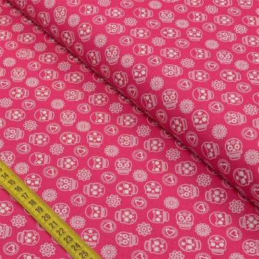 Imagem de Tecido Estampado Para Patchwork - Caveira Mexicana Cor 2361 (0,50X1,40