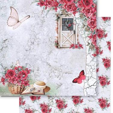 Imagem de Folha para Scrapbook Dupla Face Elôi Fachado - Coleção Red Roses - SD-