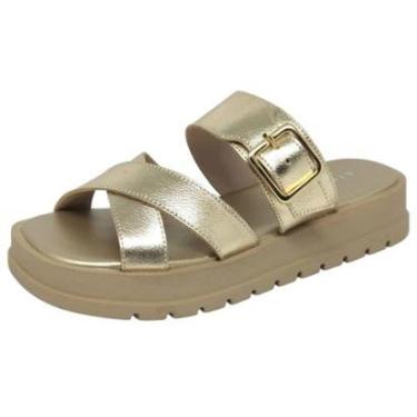 Imagem de Chinelo Feminino Flatform Metalizada Conforto Lia Line-Feminino