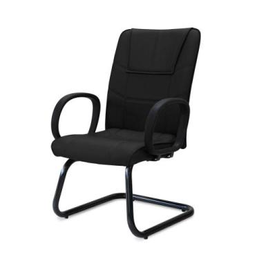 Imagem de Cadeira Diretor Venézia Pé Continuo Braços 0077 - Flex Cadeiras, Preto