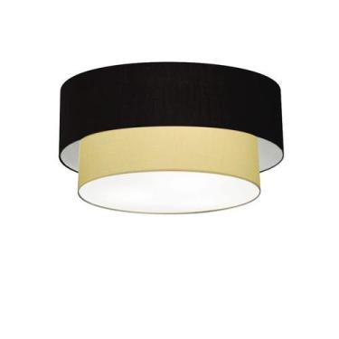 Imagem de Plafon Duplo Cilíndrico Vivare Md-3017 Cúpula em Tecido 50x40cm - Bivo