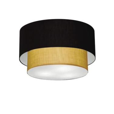 Imagem de Plafon Duplo Cilíndrico Vivare Md-3045 Cúpula em Tecido 40x35cm - Bivo