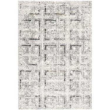 Imagem de RUG BRANCH Mirage 2'x4' (tamanho exato: 2'7.6 cm x 4') Tapete escandinavo para ambientes internos, moderno, cinza bege - sala de estar, quarto, sala de jantar e cozinha