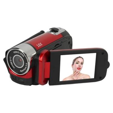 Imagem de Câmera Digital para Fotografia e Vídeo, D90 1080P Câmera Digital de 16 MP Filmadora Com Tela Giratória de 2,4 Polegadas Gravador de Vídeo HD Com Zoom de 16X Com Luz de (Vermelho)