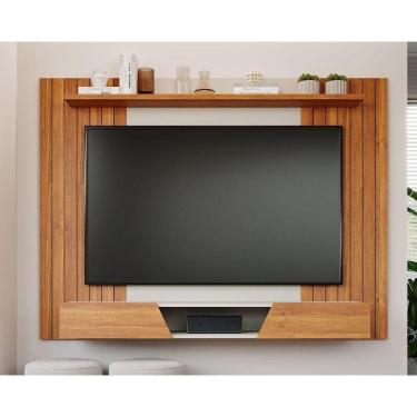 Imagem de Painel Quarto P/ Tv Até 70 Pol Santiago C/ 2 Portas 180x135cm Cinamomo/off White - Permóbili