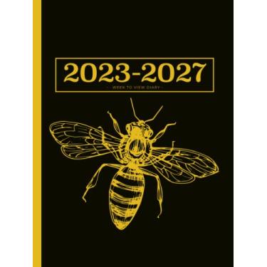 Imagem de 5 Year Diary 2023-2027 | A4 Big Bumble Bee Hardcover: Month to View Planner with UK Holidays, Vision Board, Moon Phases, Birthdays and Celebrations