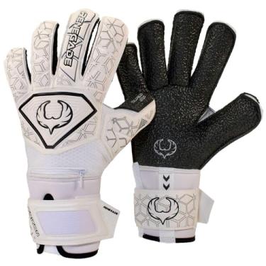 Imagem de Renegade GK Luvas De Goleiro Triton Polaris Com Protetores De Dedos Pro-Tek | Super Aderência De 3,5 + 3 Mm | Luvas De Goleiro De Futebol Brancas E Pretas (Tamanho 6, Juvenil, Infantil, Corte Em Rolo,