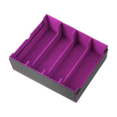 Imagem de Almencla Caixa de armazenamento de cartas Caixa divisora de cartas com divisores de cartas Comporta 2.400 cartas Recipiente resistente à prova de choque, Roxo
