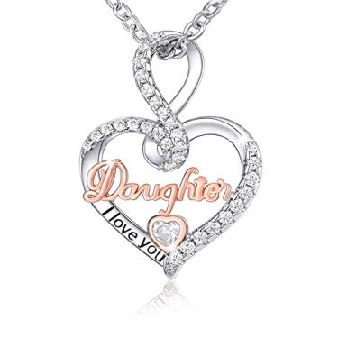 Imagem de Tarsus Colar de presente de Natal para vovó/avó/mãe/filha, colar de coração de amor infinito joias de aniversário para mulheres e meninas, Aço inoxidável, Zircônia cúbica