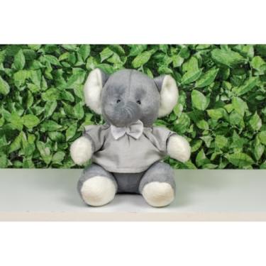 Imagem de SAFARI ELEFANTE PROVENCE DE PELUCIA 18 CM - PARA DECORAÇÃO (Camiseta e gravata cinza liso)
