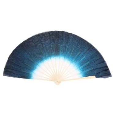 Imagem de PATIKIL Véu de seda para o ventre e direita, 30,5 cm, 1 pacote de dança do ventre curto dobrável para mulheres, dança, desempenho, esporte, safira azul