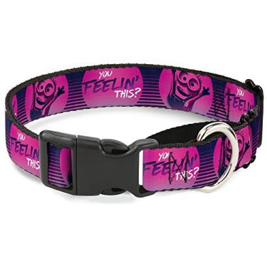 Imagem de Buckle-Down Coleira para cães com estampa de martingale Meu Malvado Favorito Dançando Poses You Feelin This Purples 38 a 66 cm 1 cm de largura