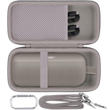 Imagem de Baval Capa rígida portátil compatível com alto-falante portátil Bose SoundLink Flex 2ª geração/Bose SoundLink Flex Bluetooth, capa de arenito