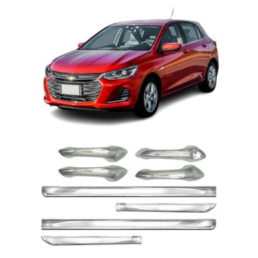 Imagem de Kit para Adaptável Para Onix 2020 2021 2022 2023 2024 Aplique Maçaneta 4 Portas Friso Lateral da Porta X-Treme.