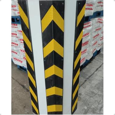 Imagem de Protetor de Coluna Cantoneira Borracha Garagem Estacionamento Fábrica Proteção