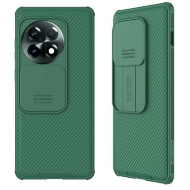 Imagem de teroxa Capa compatível com Oneplus 13, capa deslizante para lente da câmera, proteção de privacidade, capa traseira de policarbonato rígido de TPU Oneplus13 (verde)