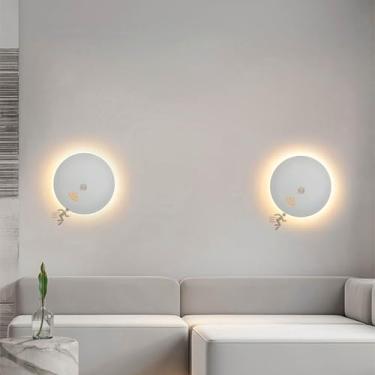 Imagem de GZZBMY Luminária de parede redonda com sensor de movimento lâmpada de parede interna moderna LED alumínio arandela de parede acrílico nórdico 36W luzes de parede de leitura para quartos sala de estar