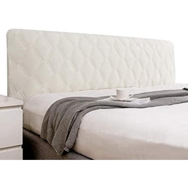 Imagem de Capa protetora de cabeceira de veludo com ajuste universal, capa protetora à prova de poeira e espessada para todos os tamanhos de cama - Twin, Full, Queen, King, Easy Care(Beige,100cm(39"))