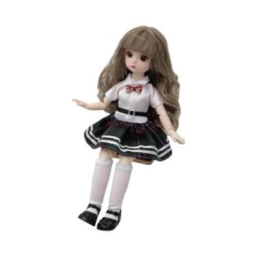 Imagem de Boneca Articulada de 30cm com Roupas, Sapatos 3D e Olhos Marrons - 12 
