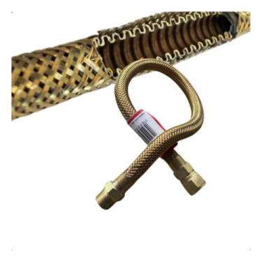 Imagem de Mangueira Tubogas Haenke 1/2, Flexível em Tomback, Giratória, Ideal para Gás Natural (GN) e GLP, Alta Resistência e Vedação Segura para Fogões e Cooktops (60 cm)