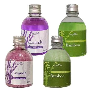 Imagem de Kit Com 2 Sais E 2 Espuma De Banho Banheira Hidromassagem - Bagnare