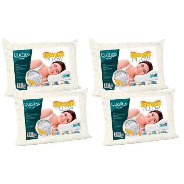 Imagem de Travesseiro Espuma Aerada Contour Pillow Tp2102 C/ Capa De Algodão Kit C/ 4 Un (50x70) - Duo