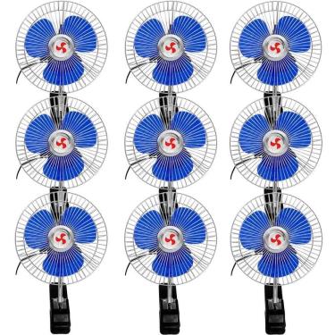 Imagem de Kit 9 Mini Ventilador Veicular Carro Caminhão ônibus De 15cm