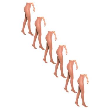 Imagem de Kit com 6 Meias Calças Fio 80 Opaca Loba 5858-001 - LUPO, Bege, GG