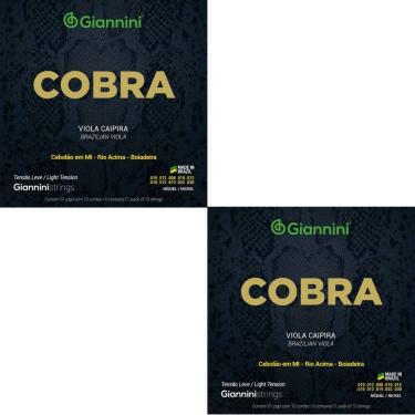 Imagem de Kit 2 Encordoamento Viola Caipira Giannini Cobra GESVNL Aço Nickel Leve