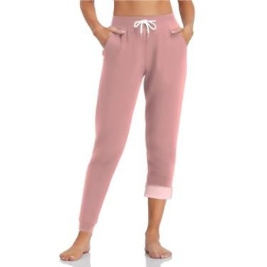 Imagem de Inno Calça jogger feminina para bebês com forro polar de 71 cm, 78,7 cm, 86,4 cm, 91,4 cm, calça de moletom térmica esportiva, Lã polar para bebê, rosa, GG