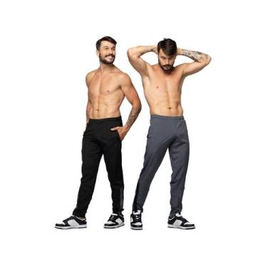 Imagem de Kit 2 Calça Tactel Masculina Soltinha Com Bolso Treino Academia - Fris