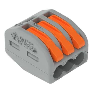 Imagem de Conector Wago Original C/ Alavanca 3 Entradas Até 4mm