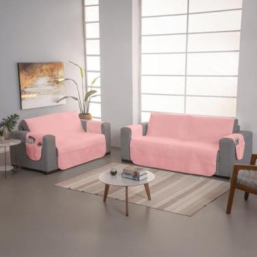 Imagem de Protetor de sofá KIT 2-3 lugares 170 fios c/ porta objetos - SAFIRA EN