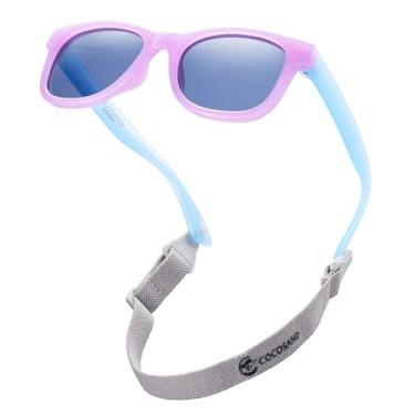 Imagem de COCOSAND Óculos de sol flexíveis polarizados para bebês com alça e proteção UV para bebês de 0 a 24 meses, Roxo, azul, XP