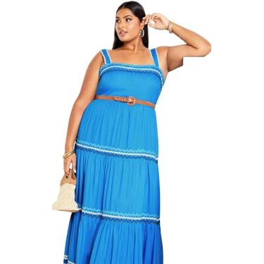 Imagem de City Chic Vestido feminino Paradiso, Azul gelo, 25 Plus Size
