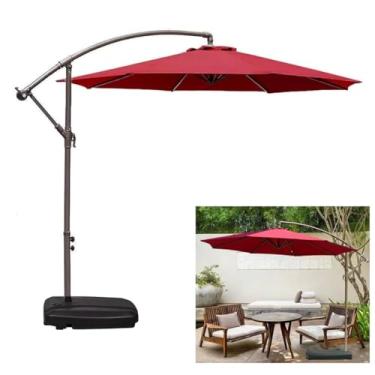 Imagem de Ombrelone Com Base 55L Lateral Suspenso Para Piscina Jardim Mali Cinza Quente - AMZ